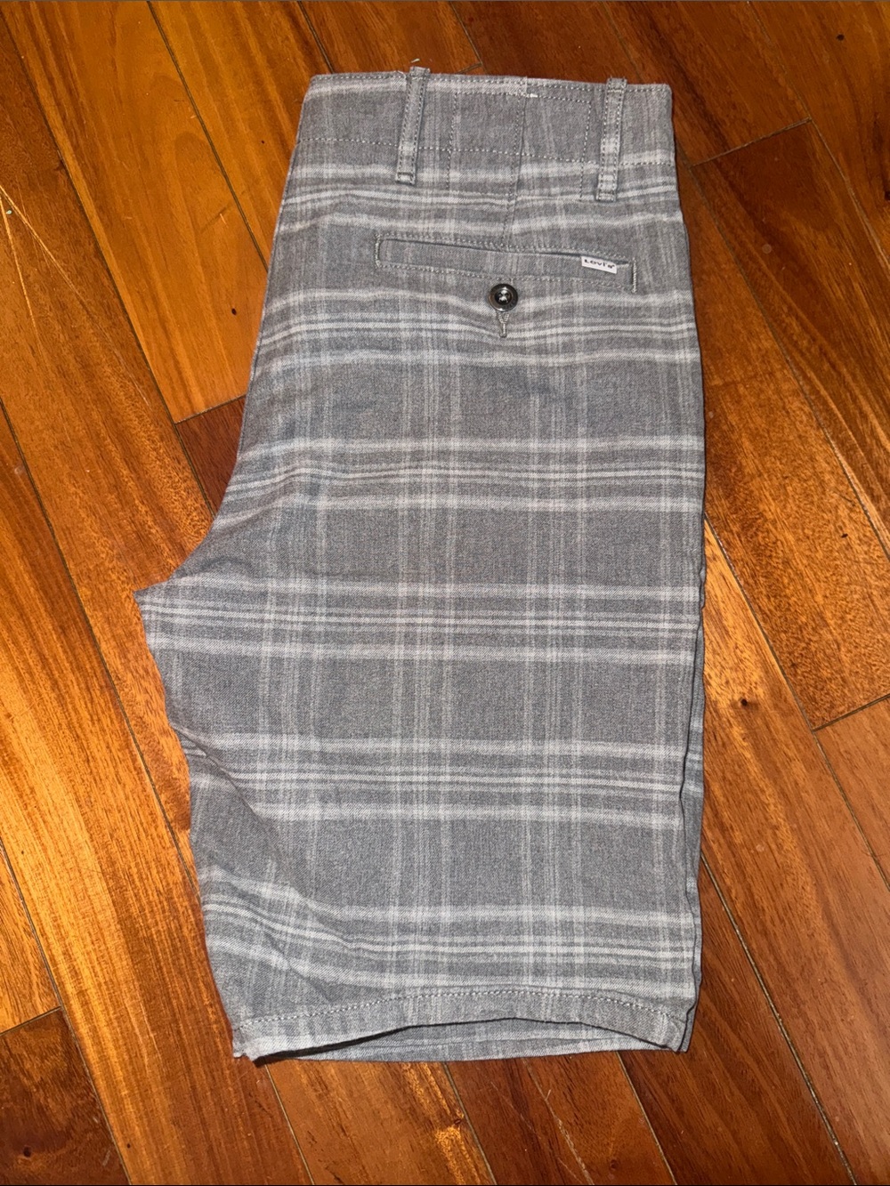 Levi's Gray Plaid Flat Front Men's Shorts